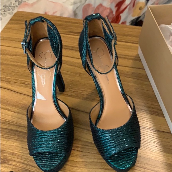 Green metallic heel 10 - Picture 4 of 6